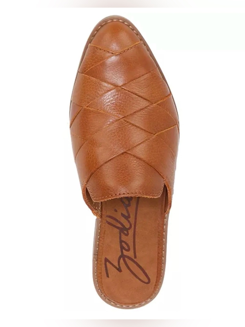 Zodiac Woven Leather Slide Mule - Tan - Picture 2 of 6